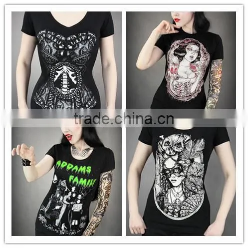 Pumk Style Women t Shirt/custom t Shirt Printing/ Bulk t Shirt Printing photo-2
