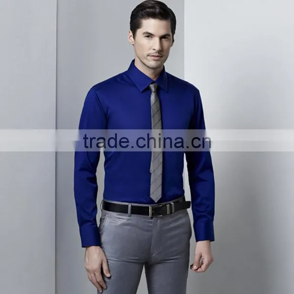 2016 New Model Shirts For Men Royal Blue Shirt photo-3