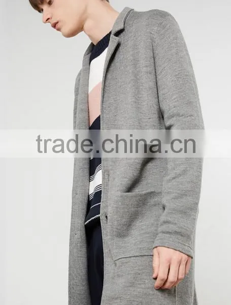 Best Selling Ordinary Gray Long Sweater Coat Cardigan for Men With Low Prices photo-2