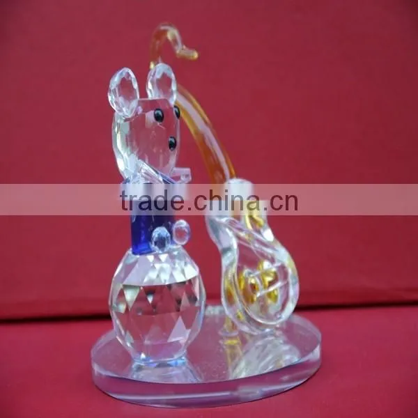 Crystal Violin Modle Cheap Lovely K9 Crystal Bear for Birthday Gift,valentine Craft photo-2