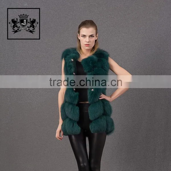 Lady Design Fashion Coat Animal Fur Knitted Fox Fur Vest