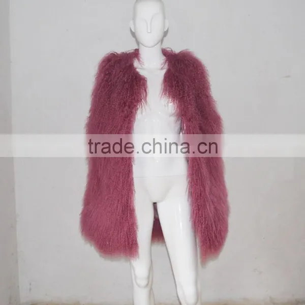 SJ036-02 2017 New Fashion Long Real Fur Vest for Girl or Women