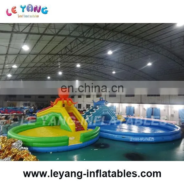 Giant Inflatable Aqua Park,Water Slide With Swimming Pool , Water Park Games for Land photo-2