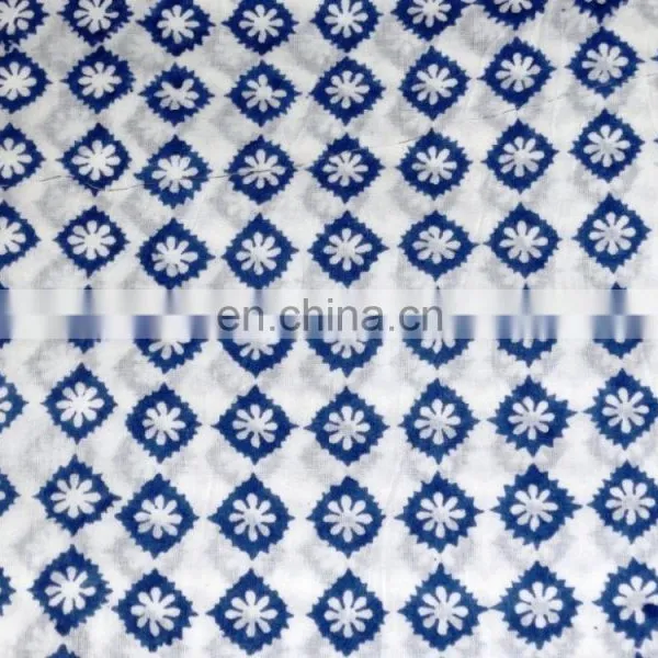 Indian Hand Block Print Fabric 100% Cotton Natural Print photo-3