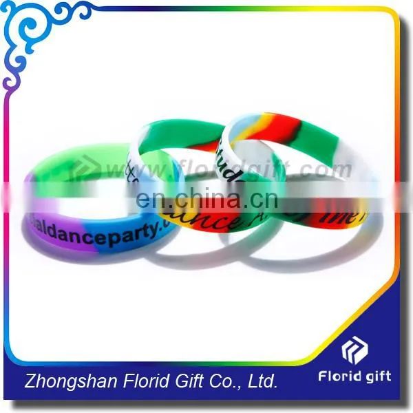 Promo Color Mixture Silicon Wristband /camouflage Rubber Bracelet / Segment Printing Wristband photo-2