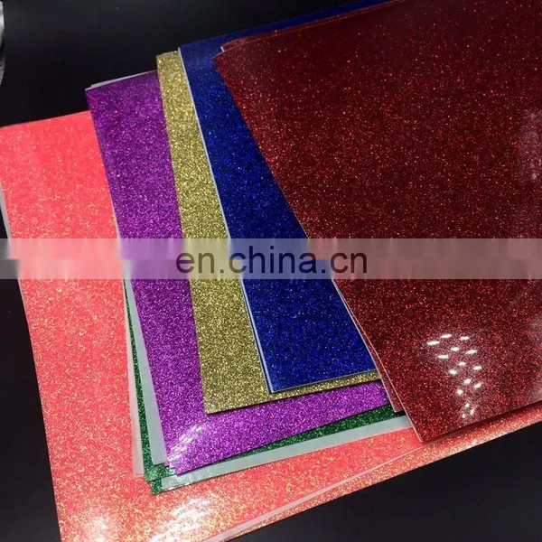 3 Sheets Glitter Heat Transfer Vinyl, Assorted Colors photo-2