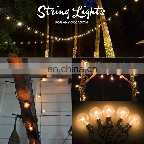String Lights Outdoor LED G40 String Lights With Edison Filament Bulbs for Party Holiday Decoration photo-6