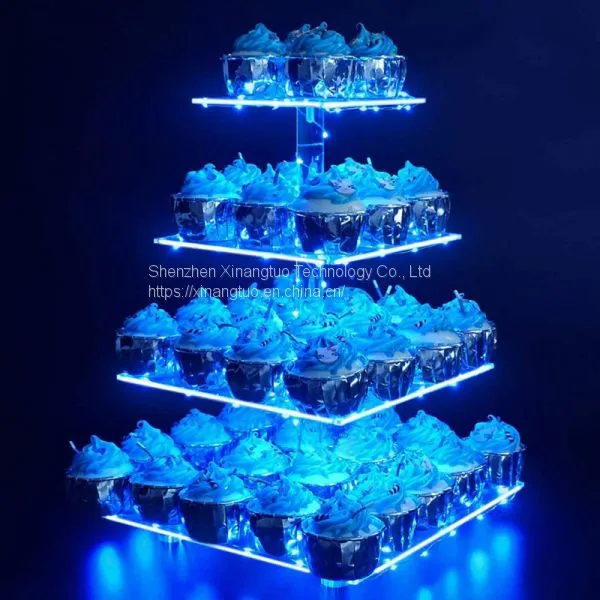 High Quality Custom Clear Happy Birthday Decoration Acrylic Wedding Cake Stand photo-4
