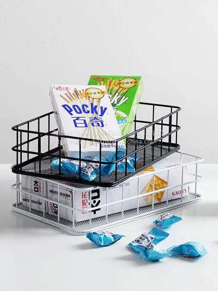 Bathroom Color Metal Wire Mesh Storage Laundry Baskets For Kitchen /Snack Storage photo-2