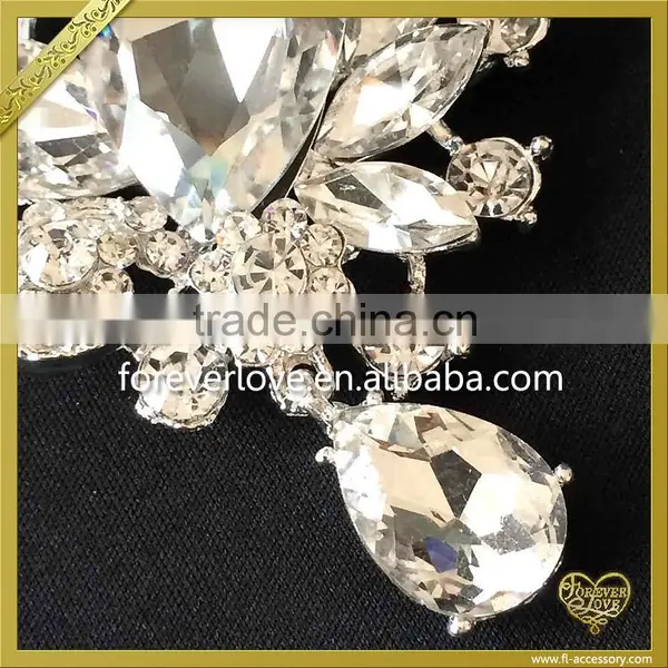 Wholesale Flower Hair Brooches Pins Crystal Rhinestone Lady Men Wedding Brooch FB-027 photo-5
