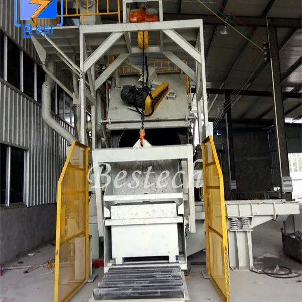 Automatic Tilting Drum Shot Blasting Machine for Cast Iron Surface Cleaning photo-3