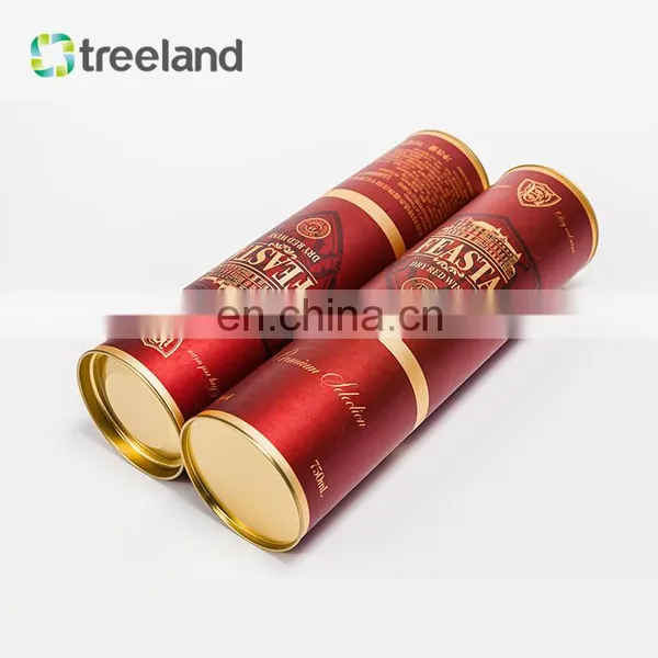 Luxury Wine Bottle Packaging Customized Cylinder Paper Tube Canister Recyclable Round Cardboard Tube photo-4