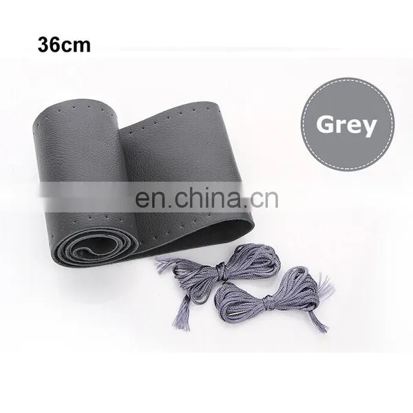 Car Diamond Steering Wheel Cover Steering Wheel Carbon Fiber Cover Steering Wheel Cover Needle Diy Genuine Leather Cowhide Braid photo-3