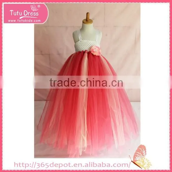 Bowknot Handmade Children Dress Factory Fluffy Voile Girl's Dress Children Frocks Designs