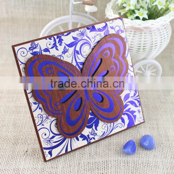 2016 New Fashion Design Customized Blue Invitation Wedding Cards photo-3