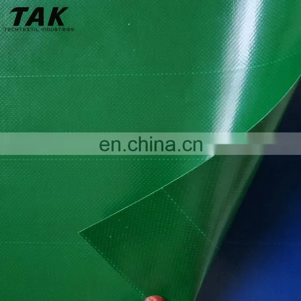 610gsm Green Waterproof Vinyl Polyester Tear Resistant Protective Pvc Coat Tarpaulin Fabric Roll photo-3