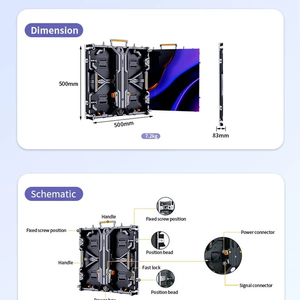 Outdoor Rental Mobile LED Full Video Panel Display Screen Backlit Building Display Screen Concert AC Power Supply photo-2