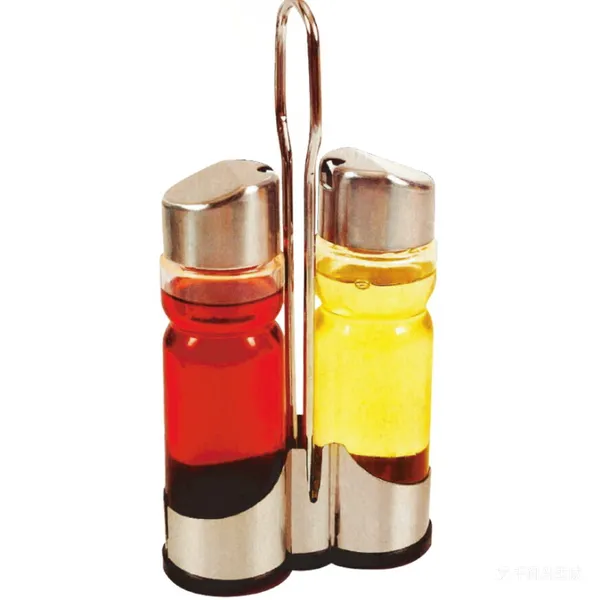 Classic Glass Condiment Set With Stand photo-5