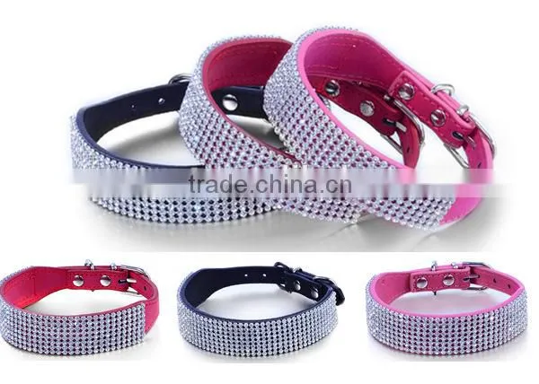 Pet Supplies Wholesale Imitation Leather Mesh Diamond Pet Dog Collar photo-2