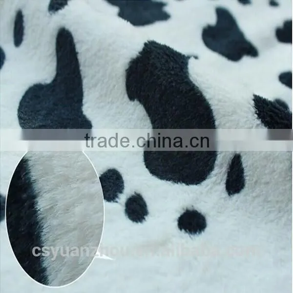 Quality Textile Fabric Cow Dots Plush Blankets Fabric photo-4
