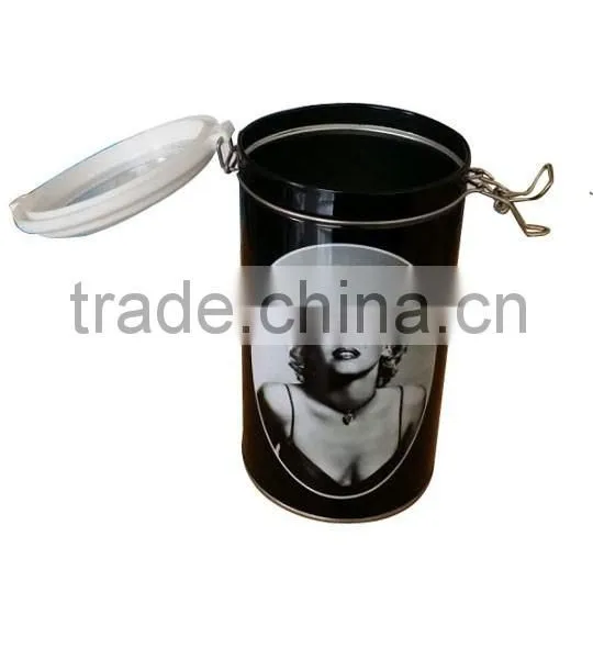 Airtight Round Tin Box With Clear Pvc Window and Lock photo-2