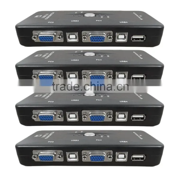 4 Port Hub USB 2.0 KVM VGA/SVGA Switch Box Adapter Connects Printer Intelli Keyboard Mouse 4 Computers Use 1 Monitor photo-6