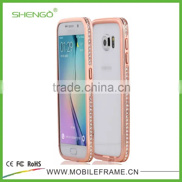 Whosesale Metal Bumper Cover for Samsung Galaxy S6 With Diamond photo-4