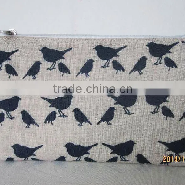 Personalized Birds Design Jute Cosmetic Bags photo-6
