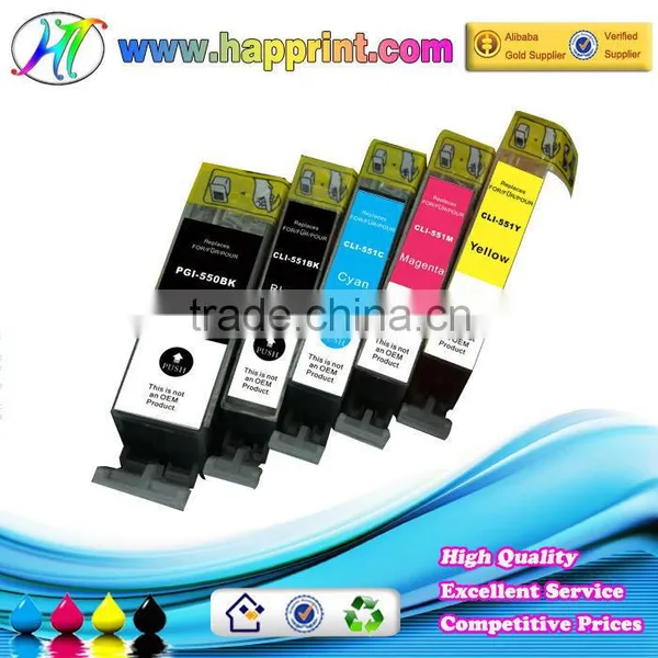 PGI-550 CLI-551 Compatible Ink Cartridge Reset Printer Ink Cartridge for Canon PGI-550 CLI-551