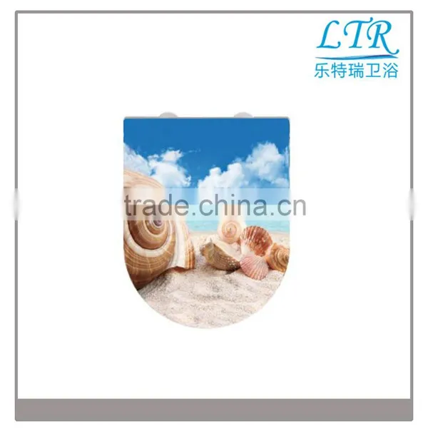Soft Close Toilet Seat Adjustment for Printed Beach Scenery Toilet Seats photo-2