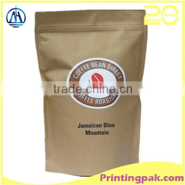 Ecological Composite Kraft Aluminum Foil Bag Stand up Zipper Pouch Resealable Stand Up Coffee Laminated Packaging Bags photo-3