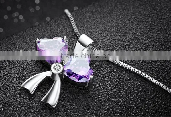 Elegant Butterfly Knot 925 Sterling Silver Butterfly Shape Pendant photo-3