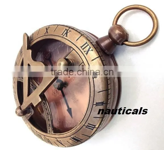 Brass Sundial Compass- Locket Compass- Vintage Pendant Sundial Compass 13236 photo-3