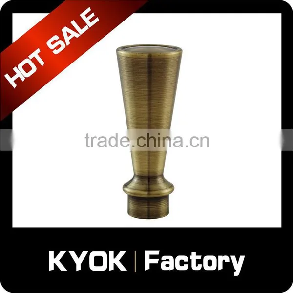 KYOK Popular Decorative Curtain Rods Leaf Finial,Chrome Fancy Curtain Finial,double Curtain Rod Finial Supplier's Choice photo-3