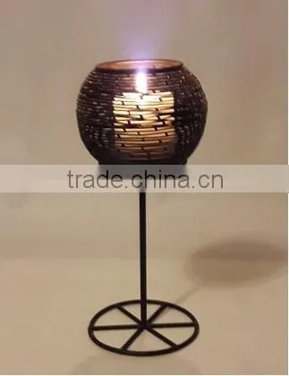 Wire Design Black Candle Holder