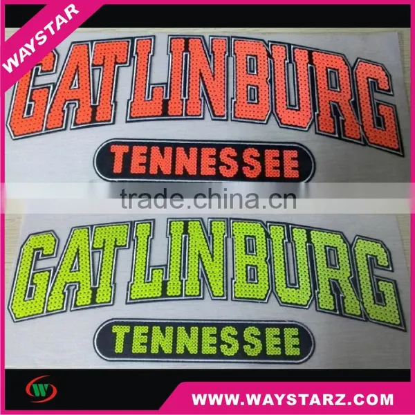 Neon Color Sequins Custom Iron on Patches photo-4