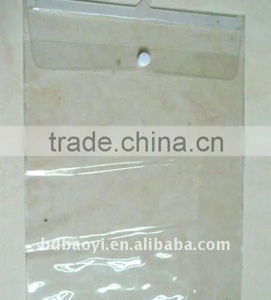 plastic garment bags with hook and button for packing cloth