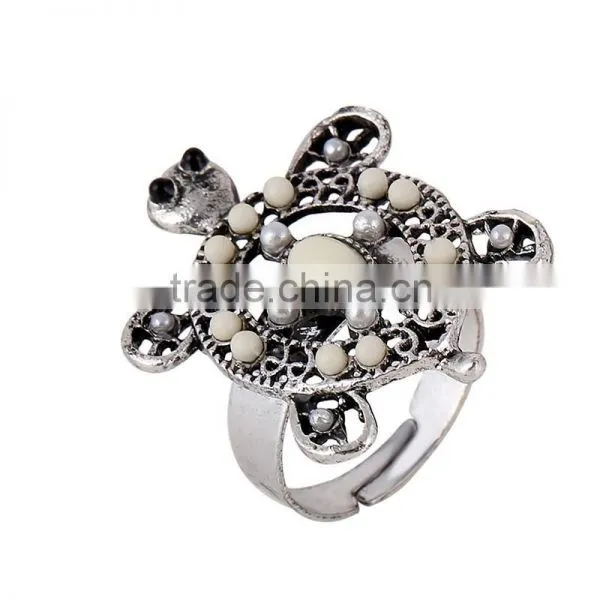 Fashion Jewelry Ring Alloy Anti Silver Plated Cute Animal Tortoise Ring for Women photo-3