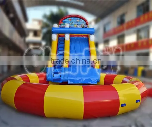 2016 Popular Inflatable Swimming Pool Rental Trampoline With Slide photo-4