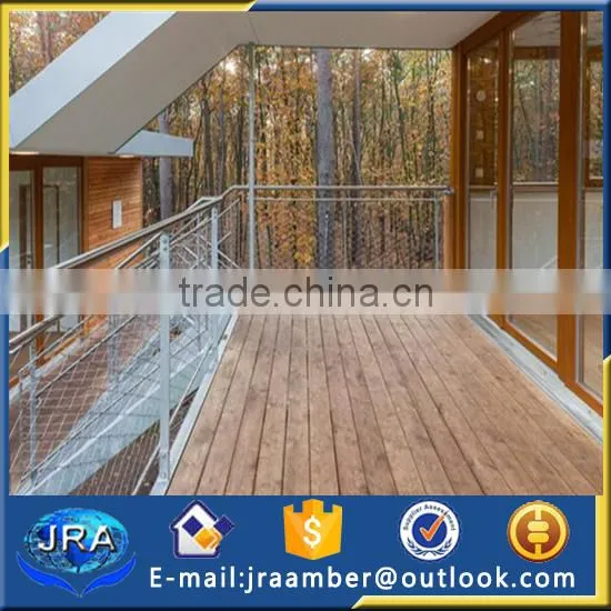 Balcony Stainless Steel Railing Design by AISI 304 Stainless Steel Rope Mesh