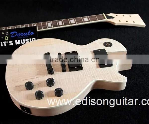 China Guitar Factory Mahogany Body Flamed Maple Top DIY Electric Guitar Kits MX-021 photo-2