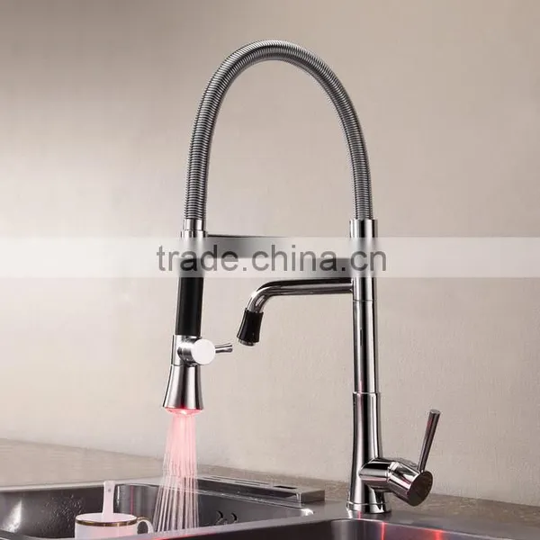 LED Chrome Commercial Style Pre Rinse Kitchen Faucet With Pot Filler 1020-CP photo-3