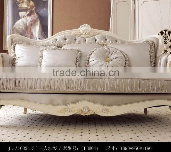 European Style Solid Wood Living Room Furniture Sofa Sets Tea Table photo-6