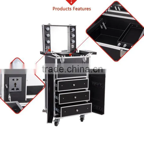 Sunrise Professional Wheeled Makeup and Nail Station With Lighted Mirror photo-4
