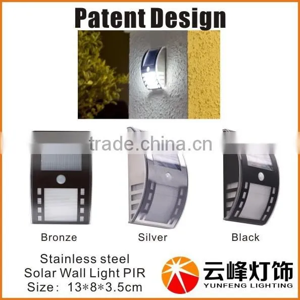 2014 Brand New Patent Solar Wedge Light PIR Solar PIR Wall Light photo-2