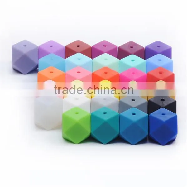 BPA Free FDA Approved Hexagon Grey Marble Silicone Beads for DIY Silicone Necklaces photo-3
