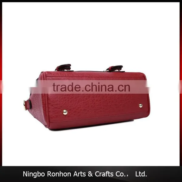 Elegant Silver PU Leather Hand Bag With White Decorative Thread photo-4