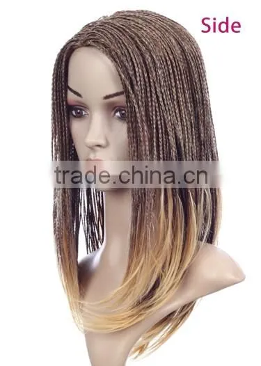 Blonde Kinky Twist Afro Braided Wig Lace Front African Box Micro Braid Wig photo-3