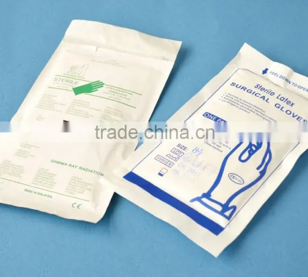 Milky White Color Powder or Powder Free Surgical Latex Exam Glove