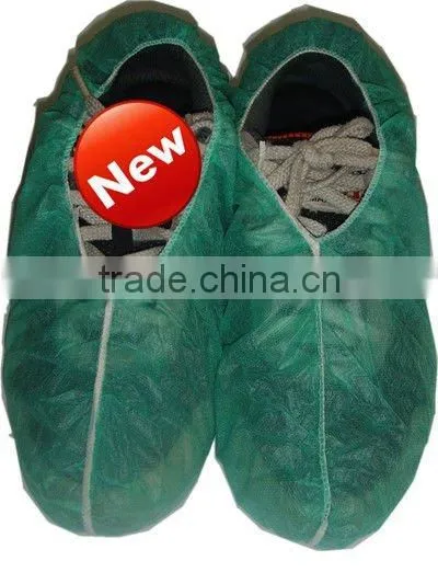 High Quality Nonwoven Household Green Disposable Non Skid Shoe Cover photo-3